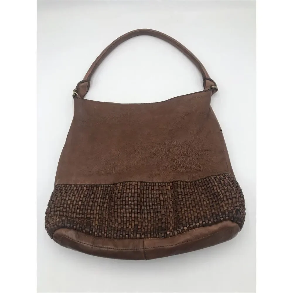 Marta Ponti Designer Soft Woven Leather Shoulder Hobo Purse Bag - Picture 1 of 12